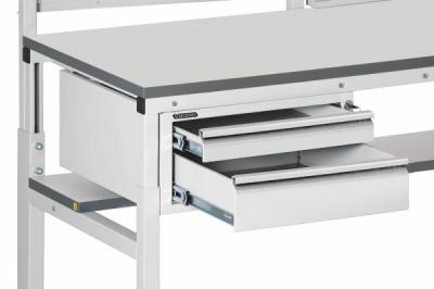 Drawer Unit 2 Drawers Reduced Depth Classic Workbenches ESD Products - CL-TP-20P-SHA-TEC-7035
